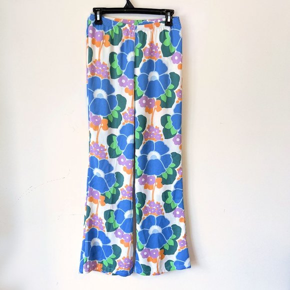 NEW! Zara Floral Printed Pajama Style Retro Pants - Size S - Picture 10 of 15